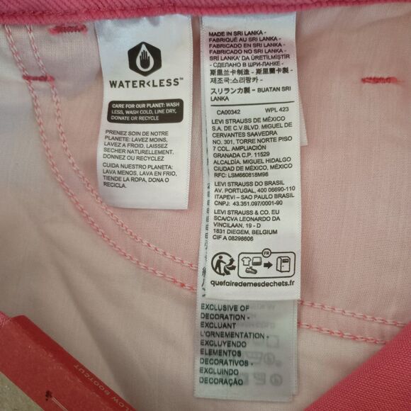 Levis Corduroy Pants Super Low Rise Bootcut Bright Pink 31 x 32 90's Y2K - Picture 7 of 9